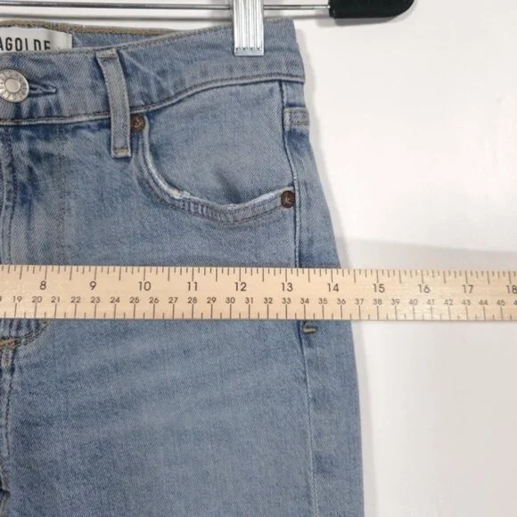 AGOLDE Women's Jeans SOPHIE Size 25‎ ORGANIC COTTON Distressed Skinny A123-3002